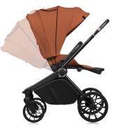 Lionelo Mika Plus 3en1 Brown Rust — carrito multifuncional con silla de coche