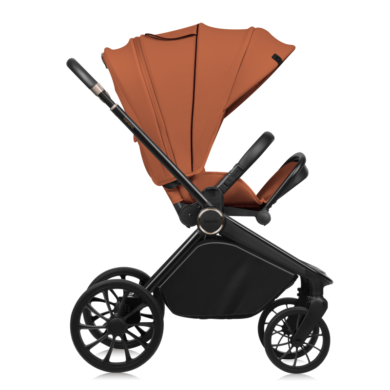 Lionelo Mika Plus 3en1 Brown Rust — carrito multifuncional con silla de coche