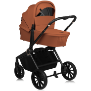 Lionelo Mika Plus 3en1 Brown Rust — carrito multifuncional con silla de coche