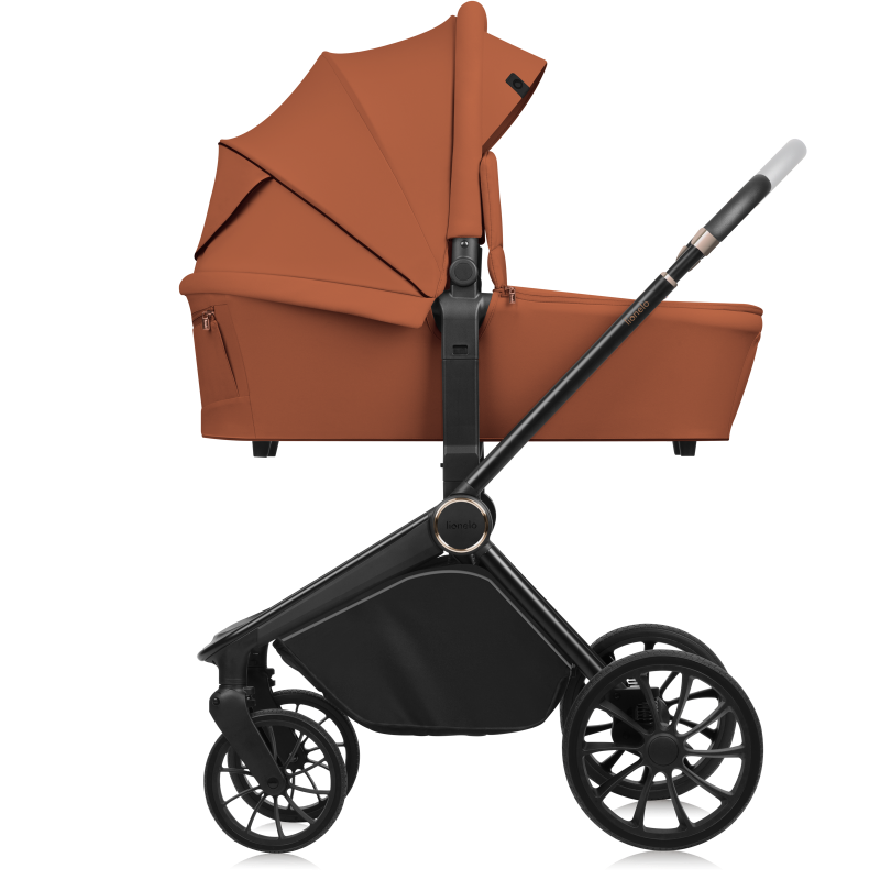 Lionelo Mika Plus 3en1 Brown Rust — carrito multifuncional con silla de coche